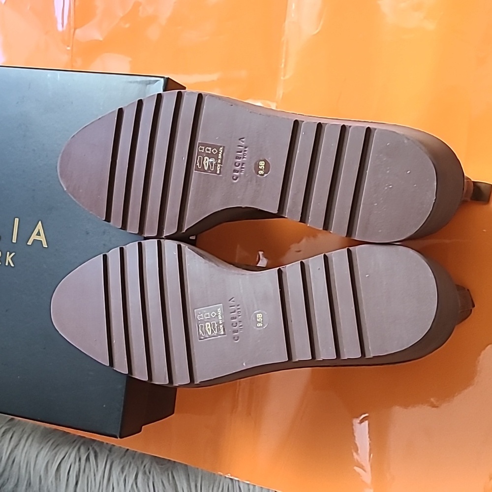 Nwt! Cecelia new york gemma slip on low wedge boot nutella - Picture 7 of 8